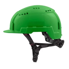Milwaukee Green Front Brim Vented Helmet With Bolt Class C