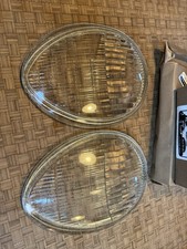 1939 Ford Deluxe Car Glass Headlight Head Lamp Lenses Pair Lens W Logo Drake 1939 Ford Deluxe Car Glass Headlight Head Lamp Lenses Pair Lens W Logo Drake