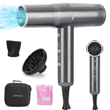 Blow Dryer with Diffuser, IG INGLAM Professional Hair Dryer 110,000RPM Brushl...