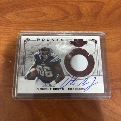 Vincent Brown 2011 Panini Plates & Patches#227 Rookie Patch Auto 265/499 Charger