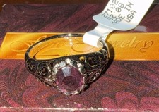 Seta Sterling Silver Red Ruby Style Ring: Size 8: New With Box
