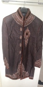 Men's Sherwani Indian Wedding Outfit Attire Brown