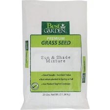 Best Garden 25 Lb. 6250 Sq. Ft. Coverage Sun & Shade Grass Seed 71101 Best