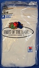 Vintage 1986 New Fruit Of The Loom Briefs Men Large Underwear 3 Pack White 38-40