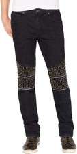 INC Men's Jeans Stockholm Skinny-Fit Studded Stretch Dark Wash