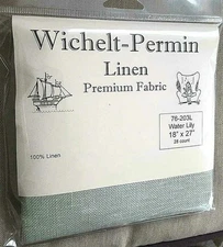 Alitaver Wichelt Permin Linen Cross Stitch Fabric 18 x 27 Water Lily 28 Count …