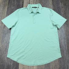Travis Mathew Polo Shirt Mens Large Mint Green Pima Cotton Blend Golf Casual