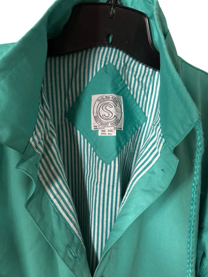 VINTAGE 80’S BE IN THE CURRENT SEEN TURQUOISE WOMENS JACKET ONE SIZE NEW W/ TAGS - Image 3 of 4