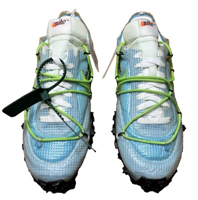 Size 8.5m/10w Nike Waffle Racer x OFF-WHITE Vivid Sky CD8180-400 BRAND NEW RARE