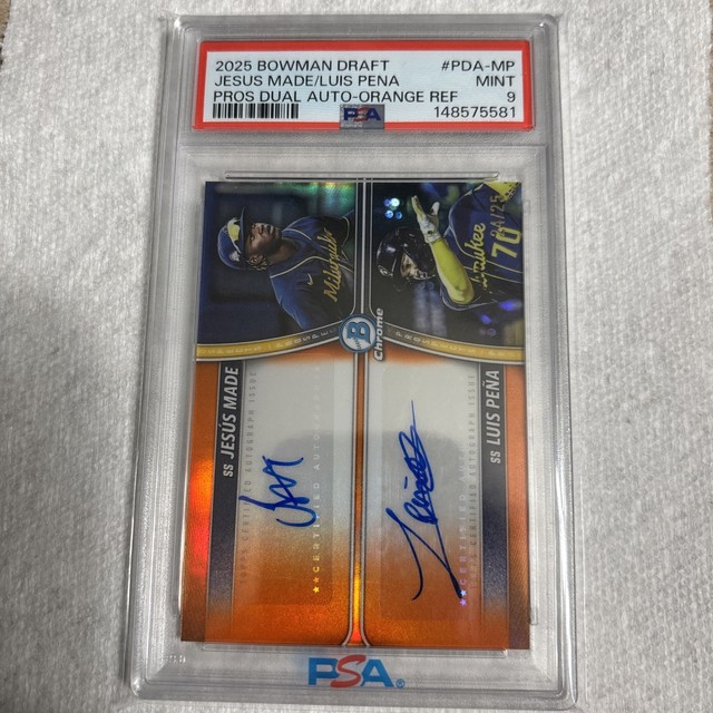 Jesús Made 2025 Bowman Bowman Draft Prospect Dual Autographs Orange Refractor