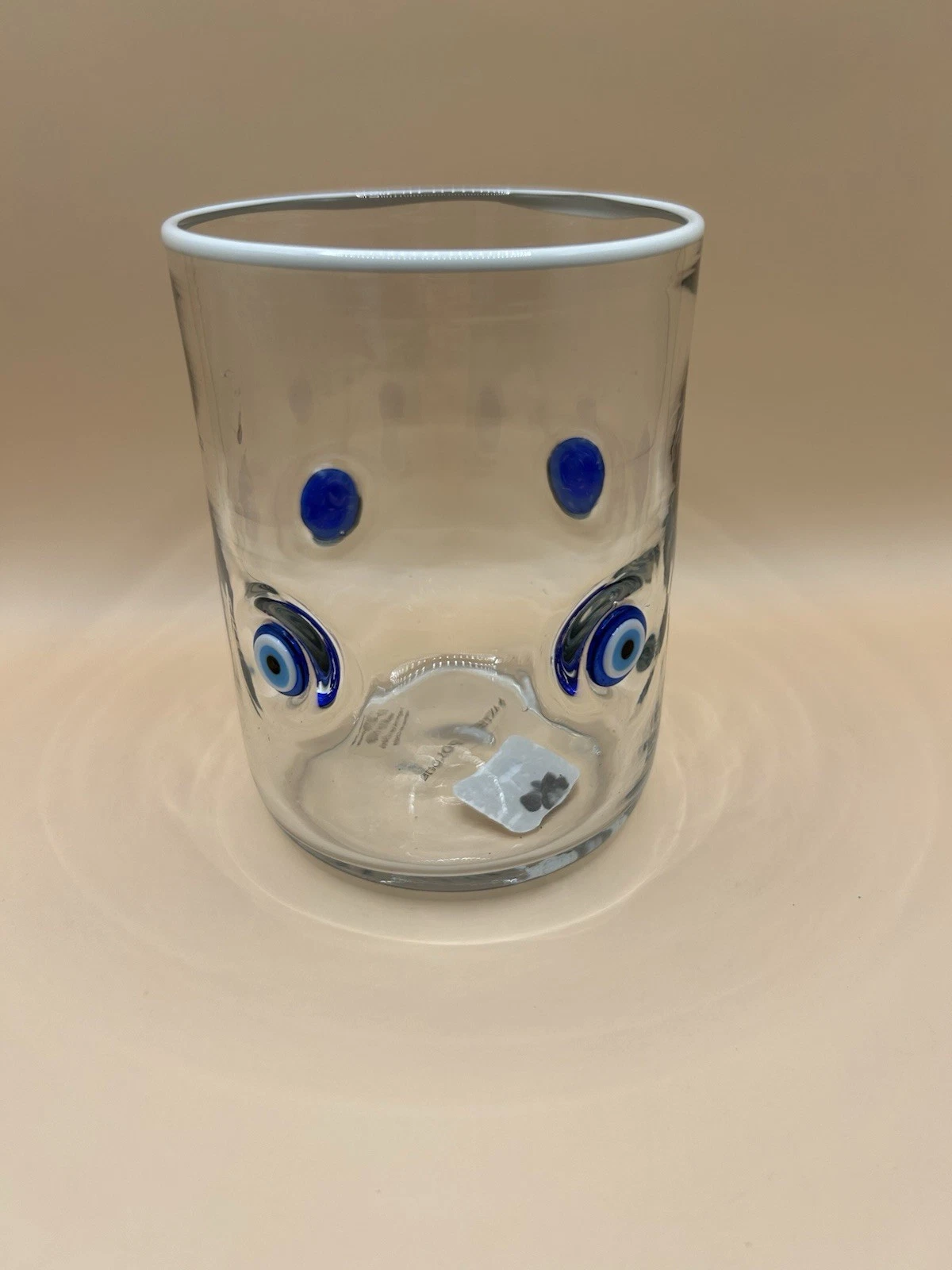 NEW Anthropologie Clear Evil Eye Juice Glass NIB