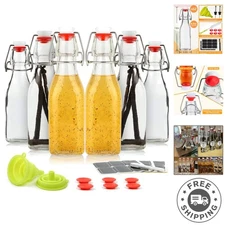 Versatile Airtight Glass Bottles [8.5 oz, 12-Pack] for Juices, Sauces & Extracts