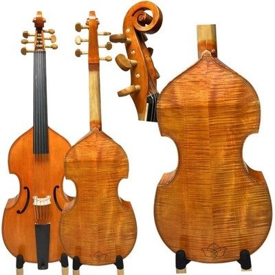 Professional Maestro 6 string 27'' Viola da Gamba with Double purflings carving