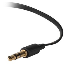 Stereo Gold 3.5mm Male to Male Flat Audio Cable Wire Patch Cord 6 ft.
