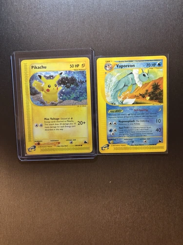 Pikachu 84/144 And Vaporeon 33/144 Skyridge Non-Holo Rare expedition set