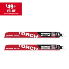 Milwaukee 9 in. 10 TPI TORCH Nitrus Carbide Teeth Reciprocating Saw Blade