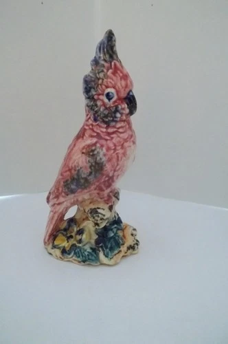 Vintage Stangl Pottery Bird Pink Cockatoo #3405 6.5 tall signed LS?