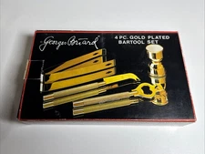 Mid Century Modern Georges Briard 4 Piece Gold Plated Bar Tool Set