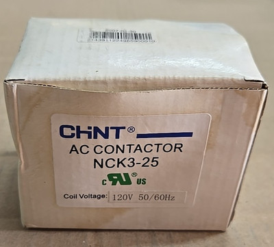 Chint AC Contactor NCK3-25 120V  50/60Hz New Open Box