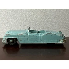 Vintage Goodee 1950's Metal Diecast Teal Cadillac Convertible 3"