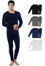 Men's Ultra Soft Fleece Lined Thermal Top & Bottom Long Johns Underwear Set