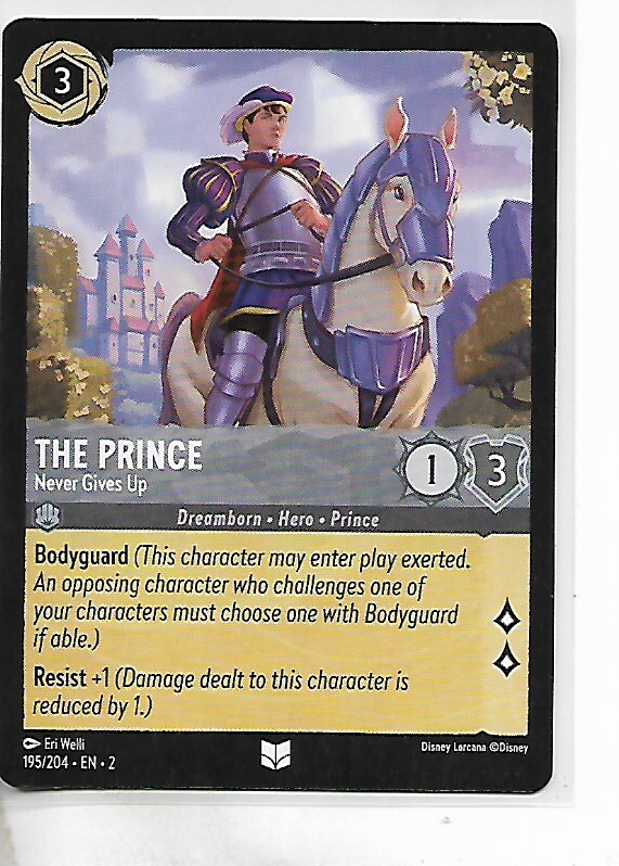 Disney Lorcana Rise of the Floodborn TCG The Prince Never Gives Up