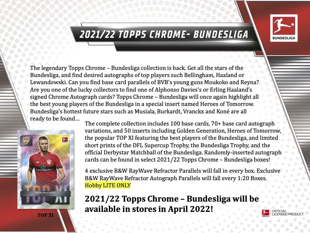 【新品未開封】Topps Chrome Soccer bundesliga 2021-22 (2022) Topps Chrome Bundesliga Soccer Sealed 16 Box