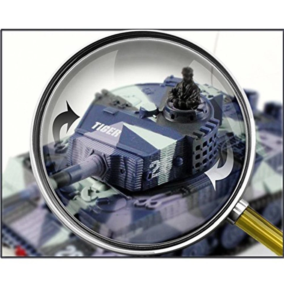 1:72 German Tiger I Panzer Tank Military Remote Control Mini RC Tank with Sound - Image 4 of 4