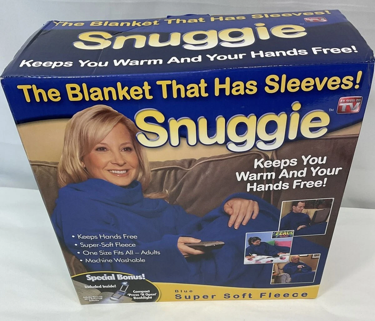 Snuggie Blanket with Sleeves One Size Blue NIB eBay