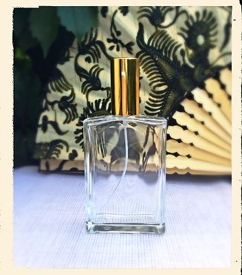 3 Parfum Flakons - leer - rechteckige Form - 100 ml gold - nachfüllbar