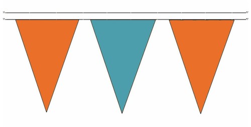 Orange Triangular Coloured Flag Polyester Bunting - Premium Quality - Picture 23 of 62