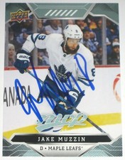 JAKE MUZZIN SIGNED 19-20 UPPER DECK MVP TORONTO MAPLE LEAFS CARD AUTOGRAPH AUTO!