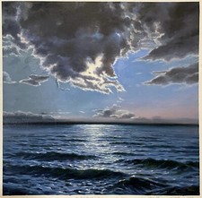 Original oil painting on canvas, seascape and sky, offer frame service