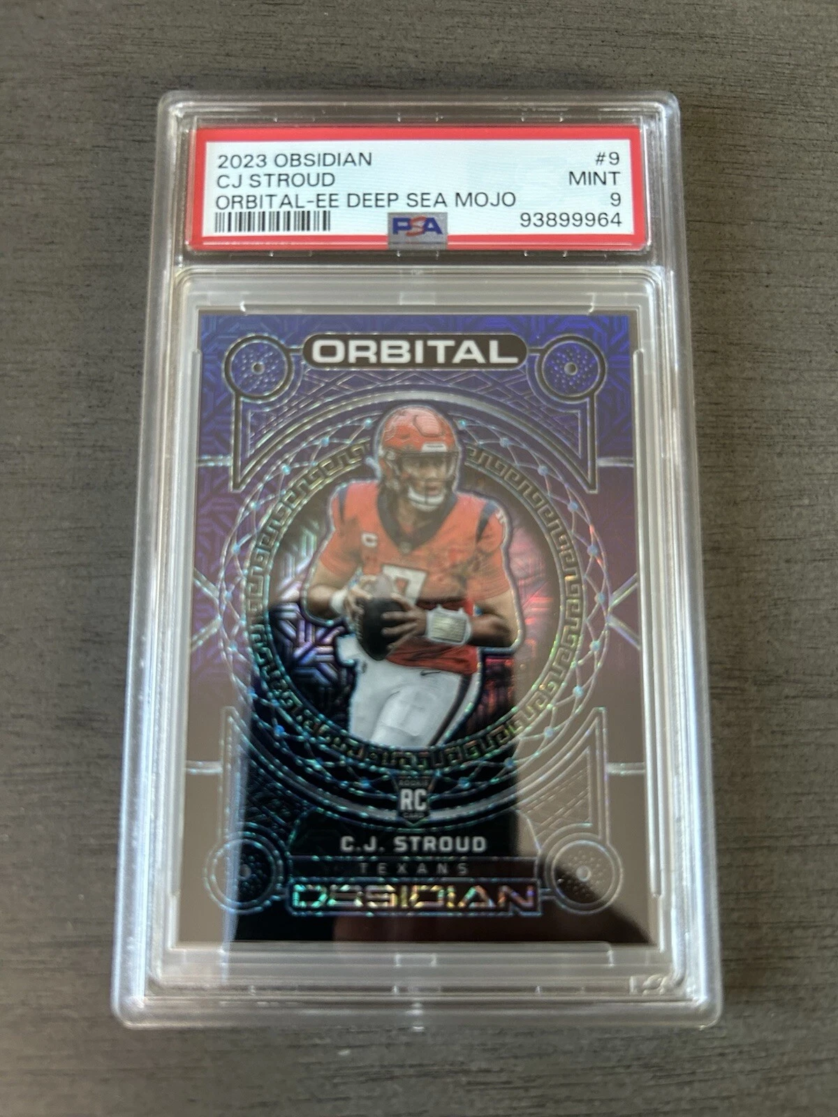 CJ Stroud Panini Obsidian Orbital #9 Electric Etch Deep Sea Mojo