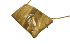Vintage Real Snakeskin Purse Bag Tan Snake Leather Medium 1970s Multi Tone Retro