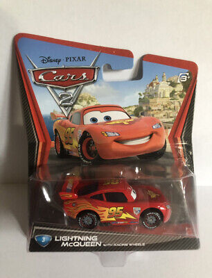  Disney Pixar Cars Lightning McQueen with Racing Wheels : Toys &  Games