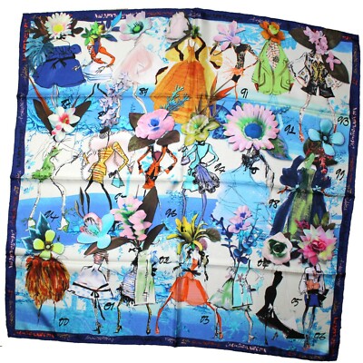100% New Christian Lacroix Silk Square Scarf 20 Ans Models Design