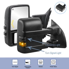 Pair Power Heated Tow Mirrors For 2008-2016 Ford F250 F350 F450 F550 Super Duty