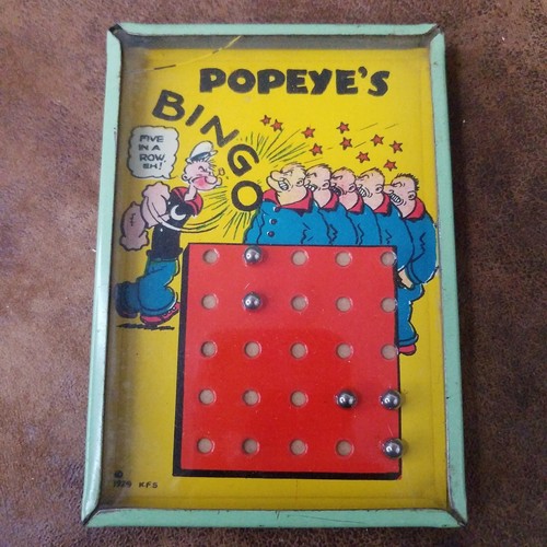 1929 Popeye's Bingo Geschicklichkeit Puzzle King Features Syndicate Inc. Hergestellt in den USA