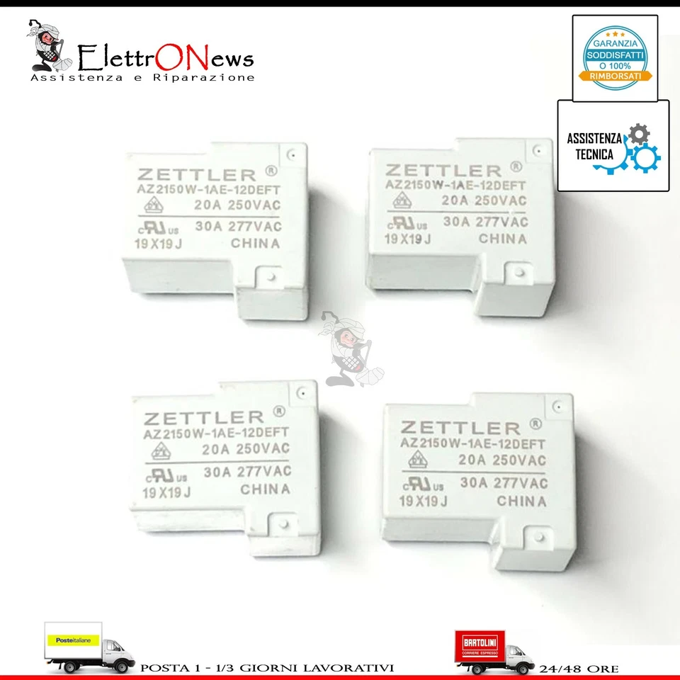 4 pezzi rele relè AZ2150W-1AE-12DEFT codice Errore E031 AURORA POWER ONE Nuovi - Immagine 3 di 4