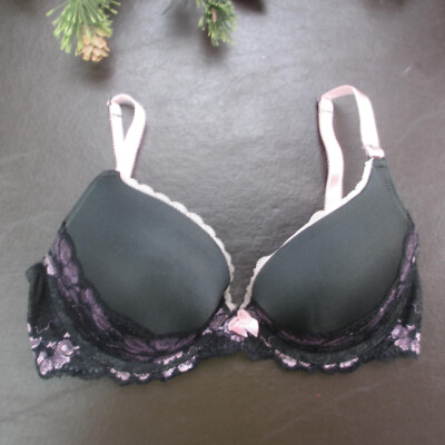 Adore Me Bra 32D Black Lace Padded Underwire Adjustable Clasp Back