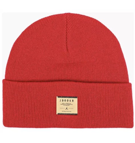 Nike Jordan Utility Cuffed Beanie Hat UNISEX Patch Jumpman Michael Jordan Red - 第 3/7 張圖片