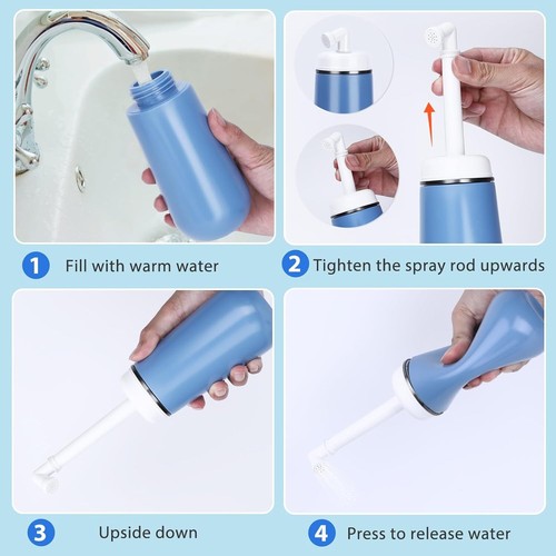 400ml Perineal Bottle Portable Bidet, Postpartum Care, 60° Nozzle & Wash Bag - Picture 7 of 8