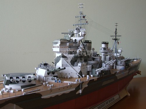 1:200 Scale HMS Prince of Wales V-class Battleship DIY Handcraft Paper Model Kit - Picture 5 of 12