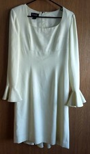 VTG GILLIAN Studio Cream Career Size 10 Long Sleeve Dress Puckered Sleeves EUC