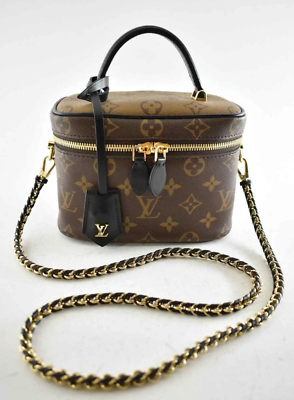 Louis Vuitton Vanity PM Reverse Mini Brown Monogram LV Logo Handle