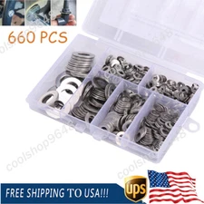 660 Pieces 304 Stainless Flat Washer Gasket Assortment Stainless Steel M3-M10