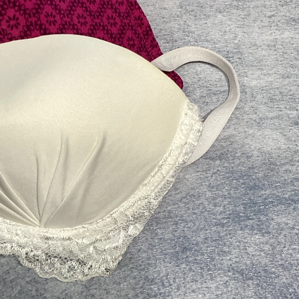 Sujetador Joe Boxer Estampado Rosa Frambuesa 36B Con Aros NUEVO SIN ETIQUETAS Y SUJETADOR DE ENCAJE EXTRA Foto 4 de 4