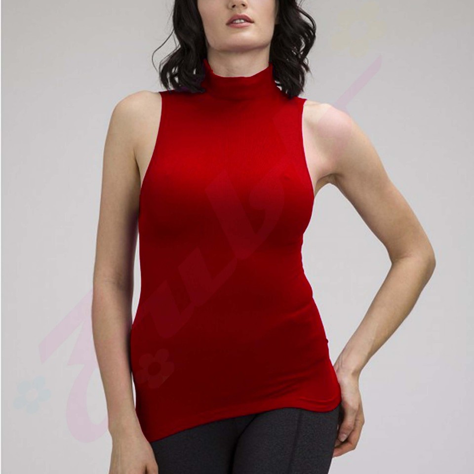 OYOANGLE Women's Mock Neck Babydoll Tank Top - Sleeveless Rib Knit Ruffle Peplum Tops