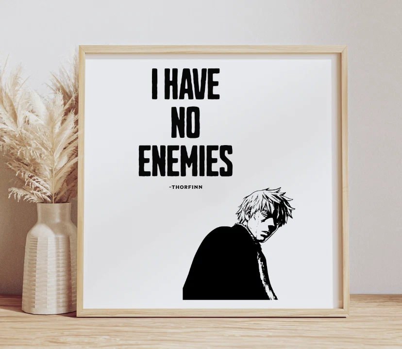 I Have No Enemies, Vinland Saga Thorfinn Quote Wall Art, Anime Manga Poster - Image 2 of 4